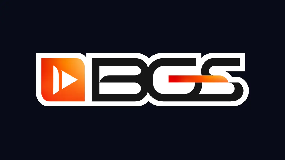 Logotipo oficial da Brasil Game Show em fundo escuro