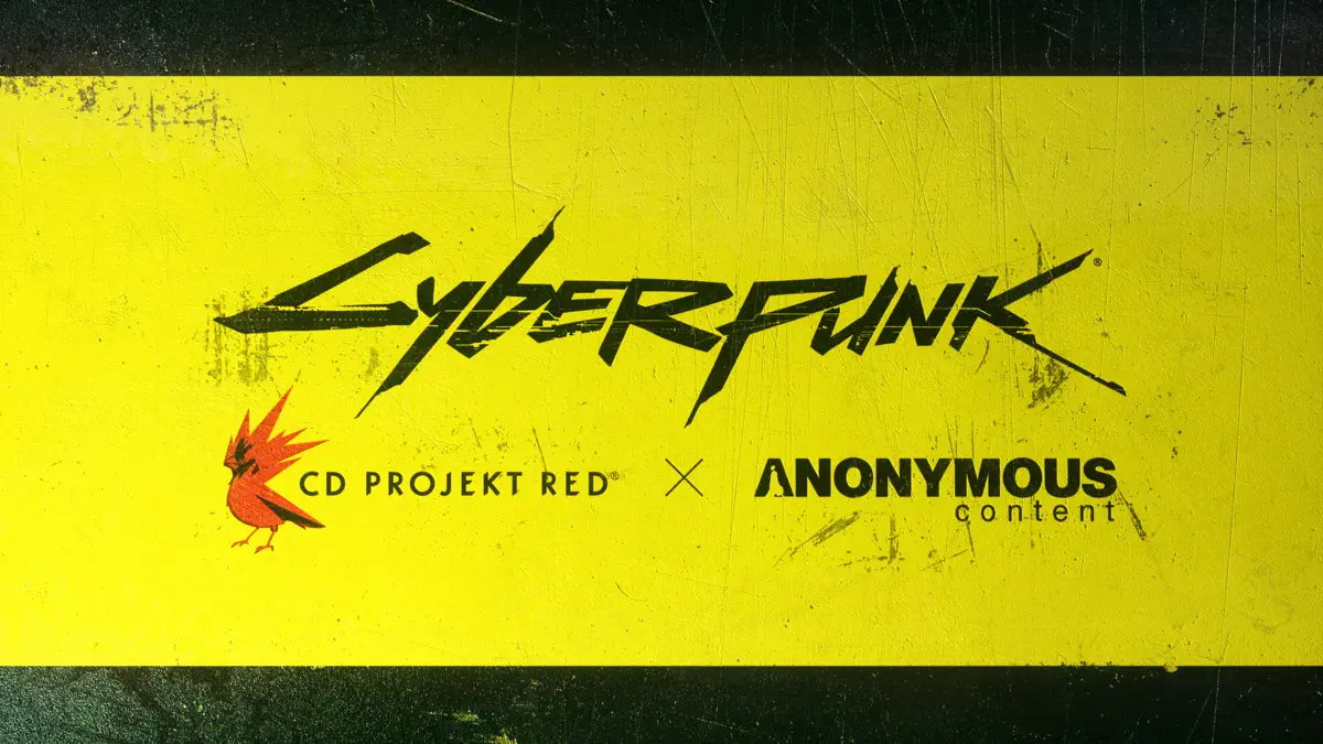 Logotipos de Cyberpunk 2077 e Anonymous Content em anúncio oficial do projeto live-action