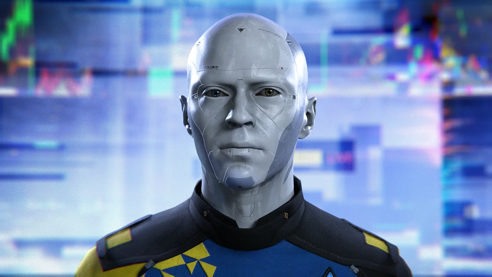 Android de Detroit Become Human em exposição futurista