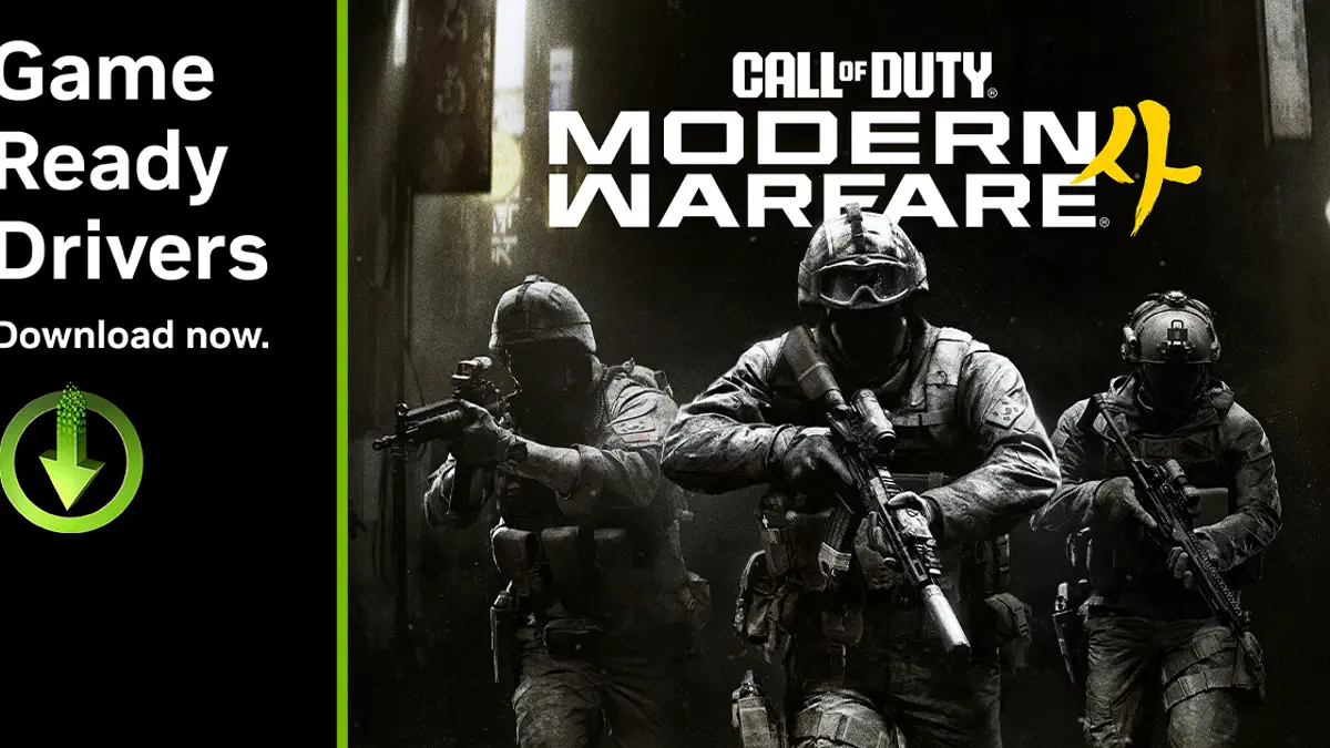 Soldados de Call of Duty Modern Warfare 4 em arte oficial do driver GeForce Game Ready