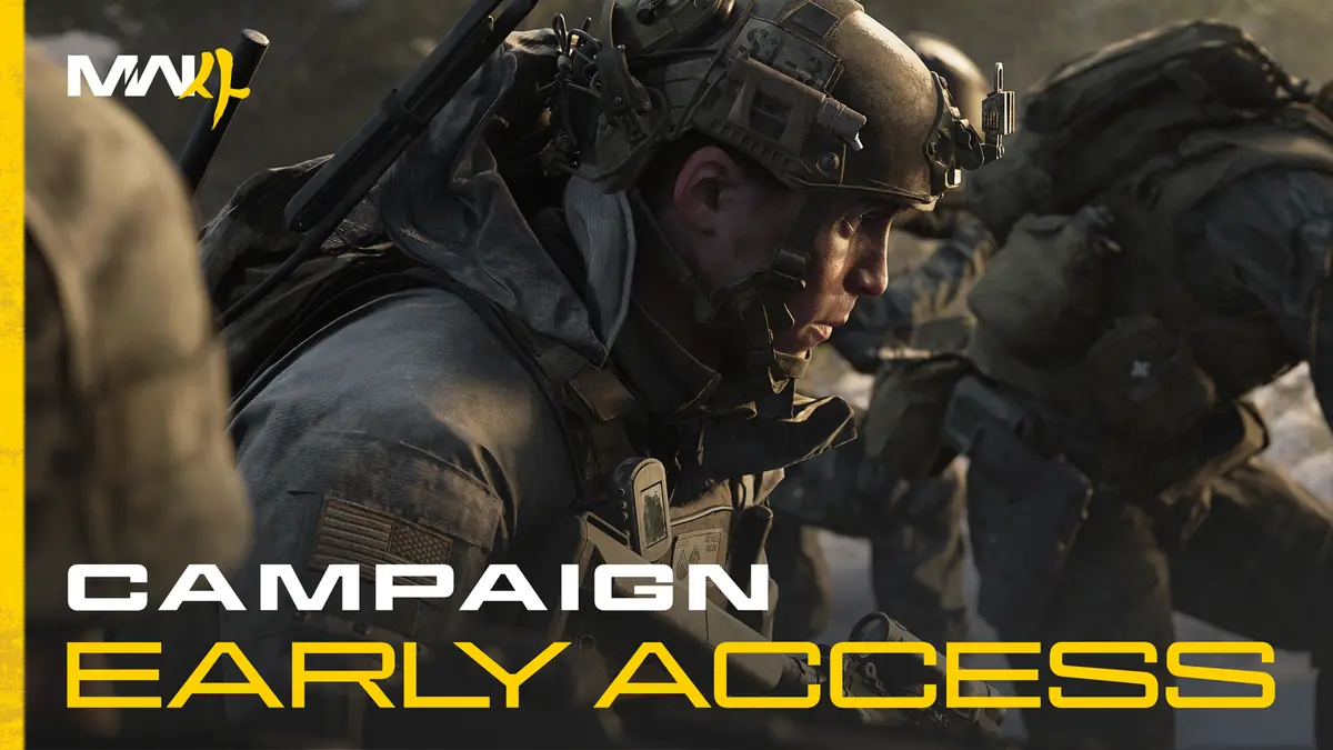 Imagem oficial de Call of Duty Modern Warfare 4 anunciando acesso antecipado à campanha.