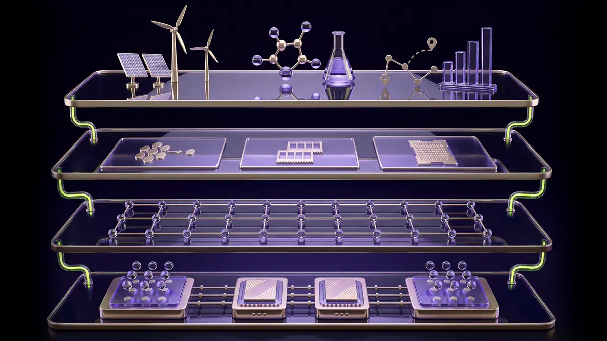 Visualização tecnológica da plataforma NVIDIA CUDA-Q para computação quântica