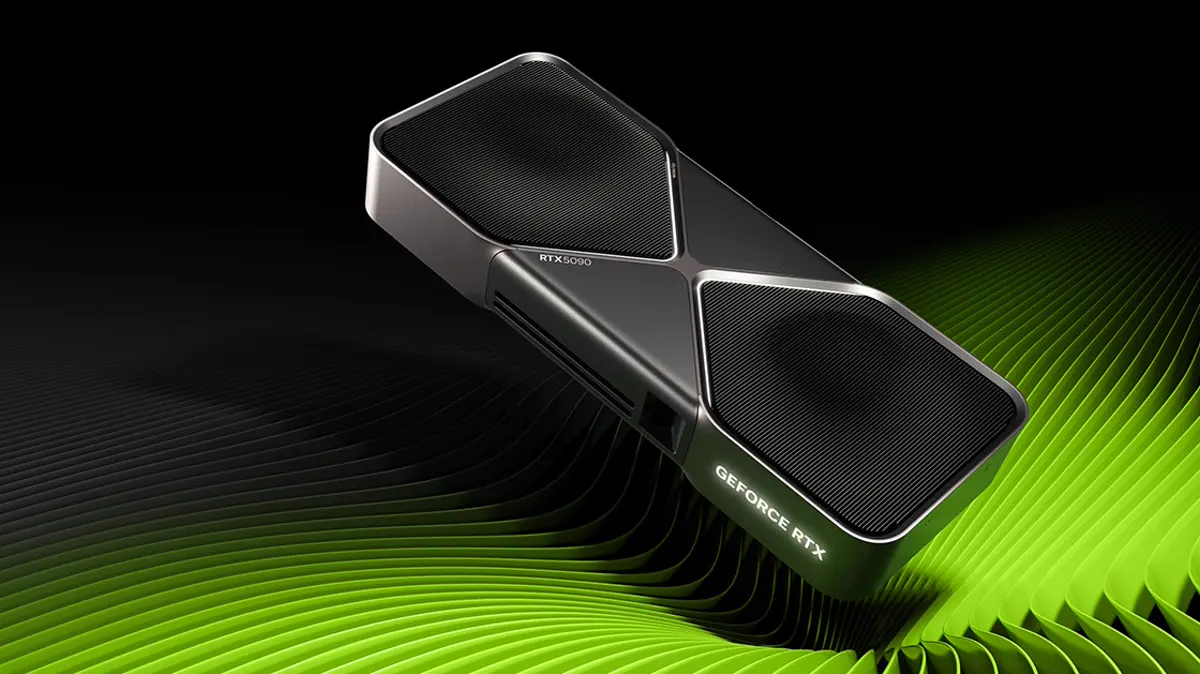 Placa de vídeo GeForce RTX 5090 em imagem oficial da NVIDIA
