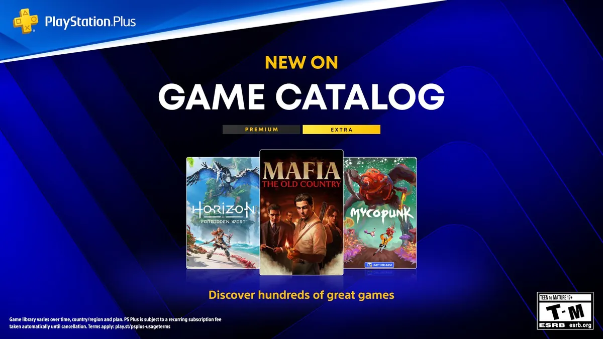 Montagem oficial do catálogo PlayStation Plus de outubro de 2026.